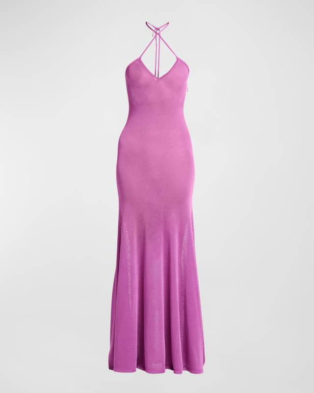 Slinky Jersey Halter Maxi Dress